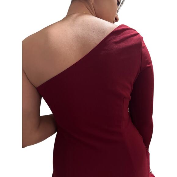 TOBI maroon one shoulder dress - Medium - Picture 3 of 7
